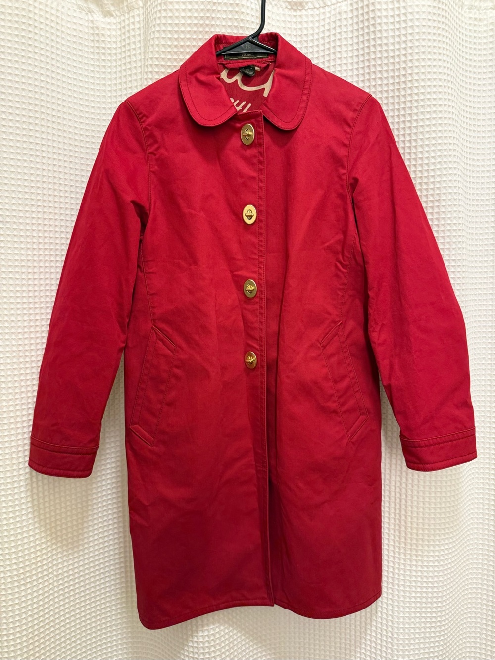 Vintage Coach Red Turn Lock Logo-Lined Jacket - size 4